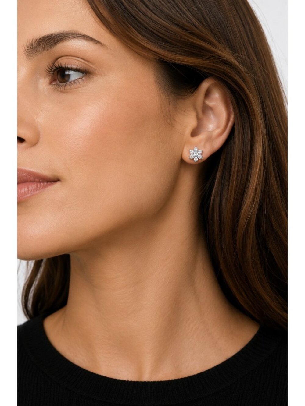 CZ by Kenneth Jay Lane Silver Flower Cluster Classic Stud Earrings KE433 NWT $95